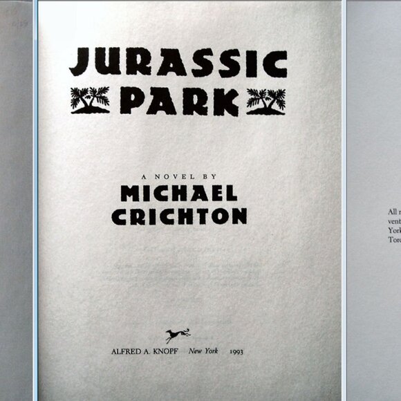 JURASSIC PARK by Michael Crichton Knoff Publisher Signed Gift Edition 1993 Book - Picture 5 of 13